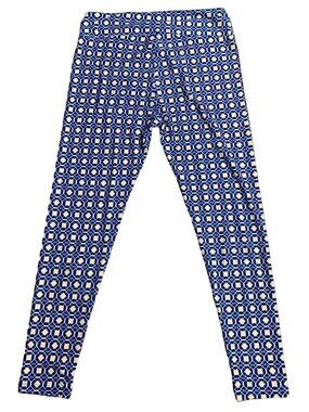 LuLaRoe Leggings Womens One Size Tall & Curvy Blue Geometric Pull On Stretch